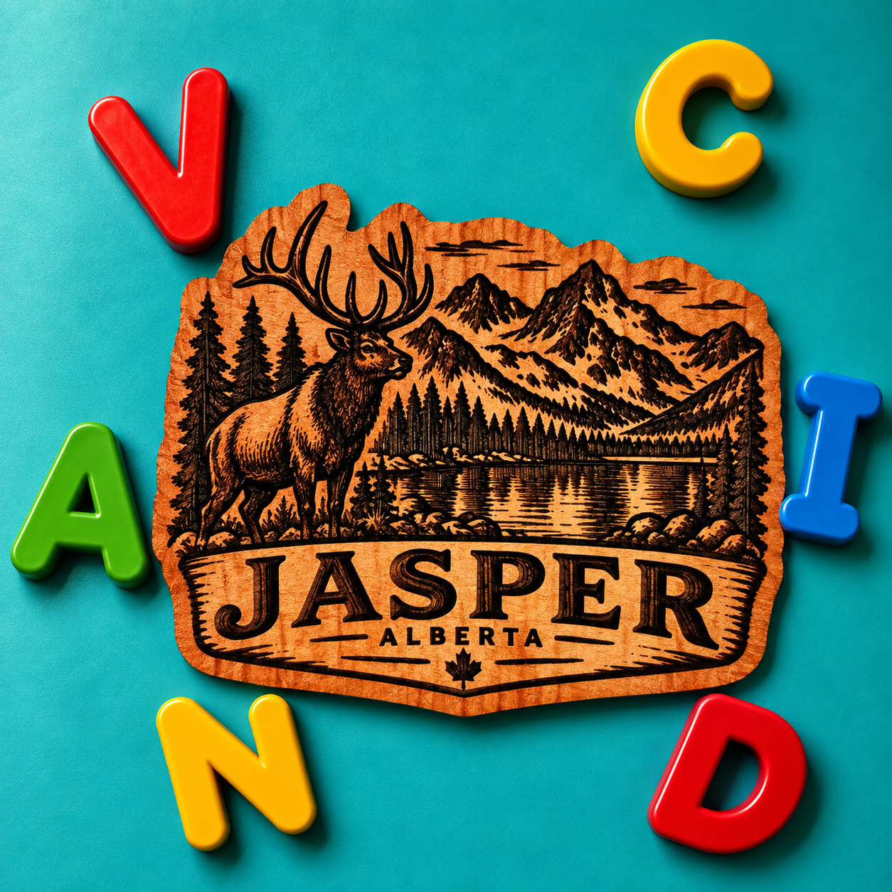 Jasper Elk Mountains Red Cedar Fridge Magnet