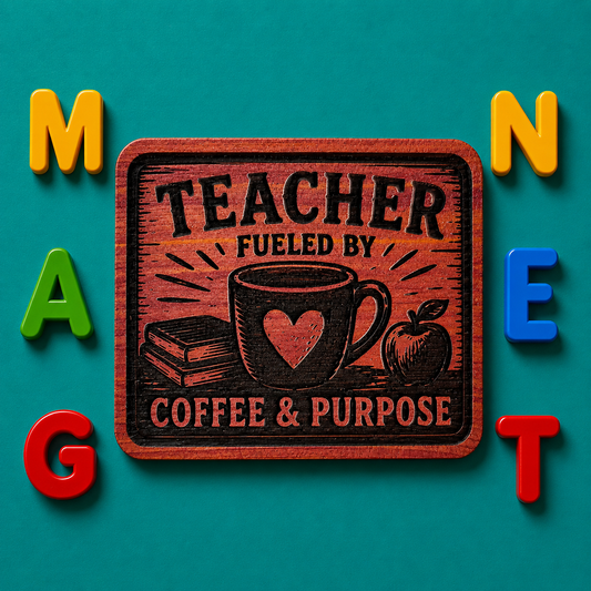 TEACHER Fueled by Coffee and Purpose Magnet