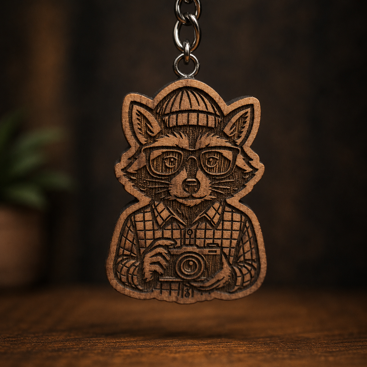 Trash Panda Photog Keychain