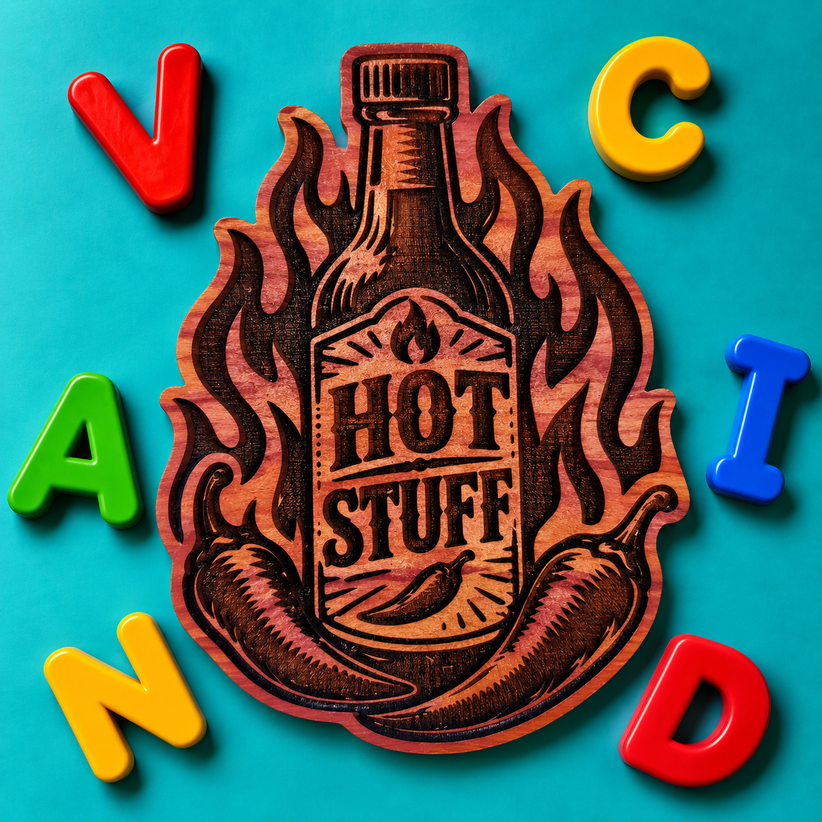 Hot Stuff Red Cedar Kitchen Hot Sauce Fridge Magnet