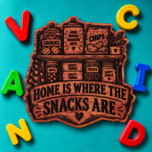 Home Is Where The Snacks are Red Cedar Kitchen Fridge Magnet
