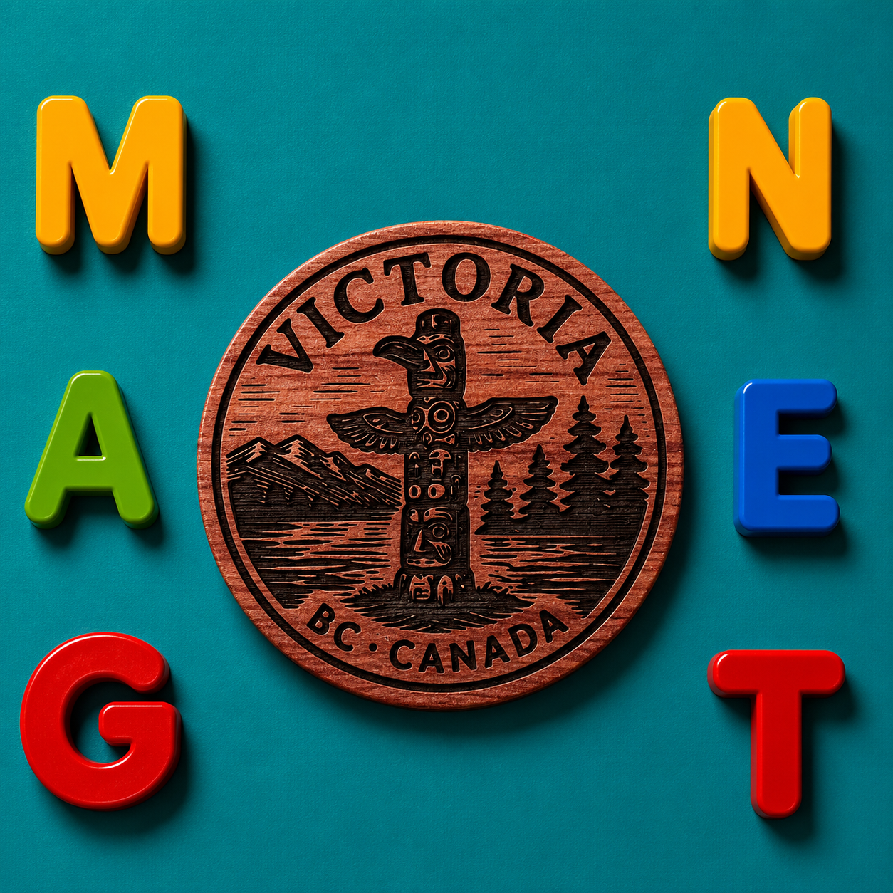 Victoria Totem Pole Fridge Magnet