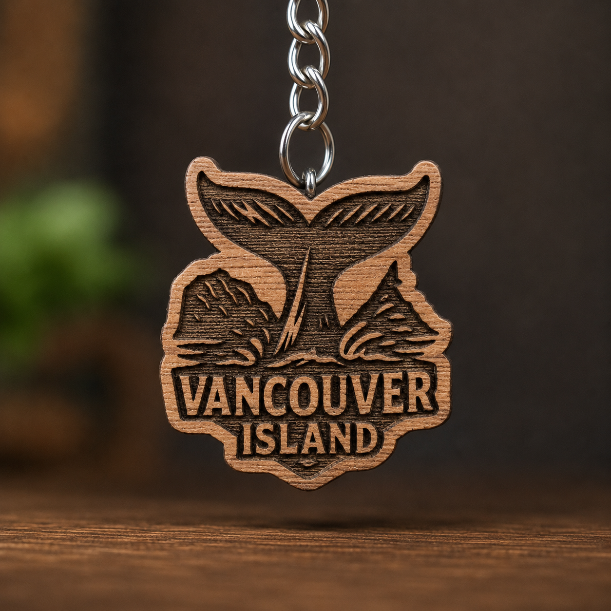Vancouver Island Whale Tail Keychain