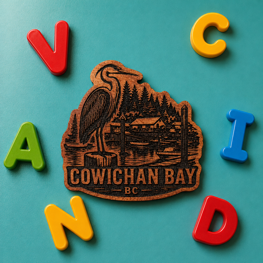 Cowichan Bay Crane Red Cedar Fridge Magnet
