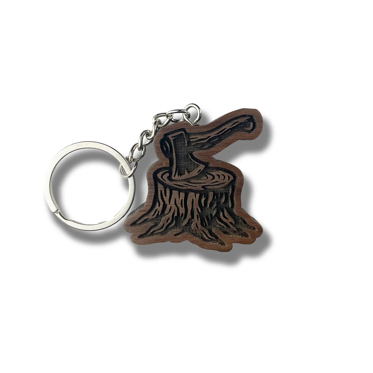 Axe Stump Keychain