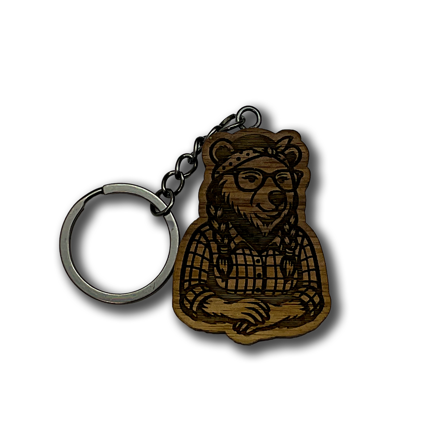 Hipster Female Bear Keychain