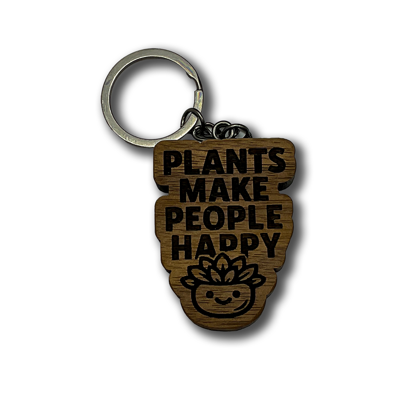 Plants Make People Happy Keychain