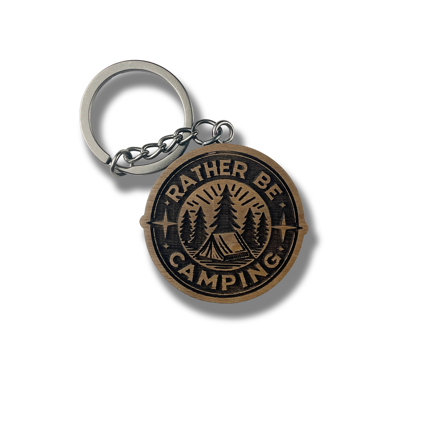 Rather Be Camping Keychain