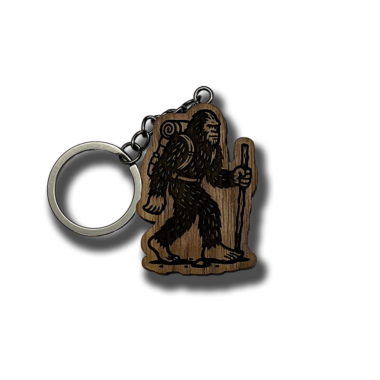 Male Sasquatch Hiker Keychain