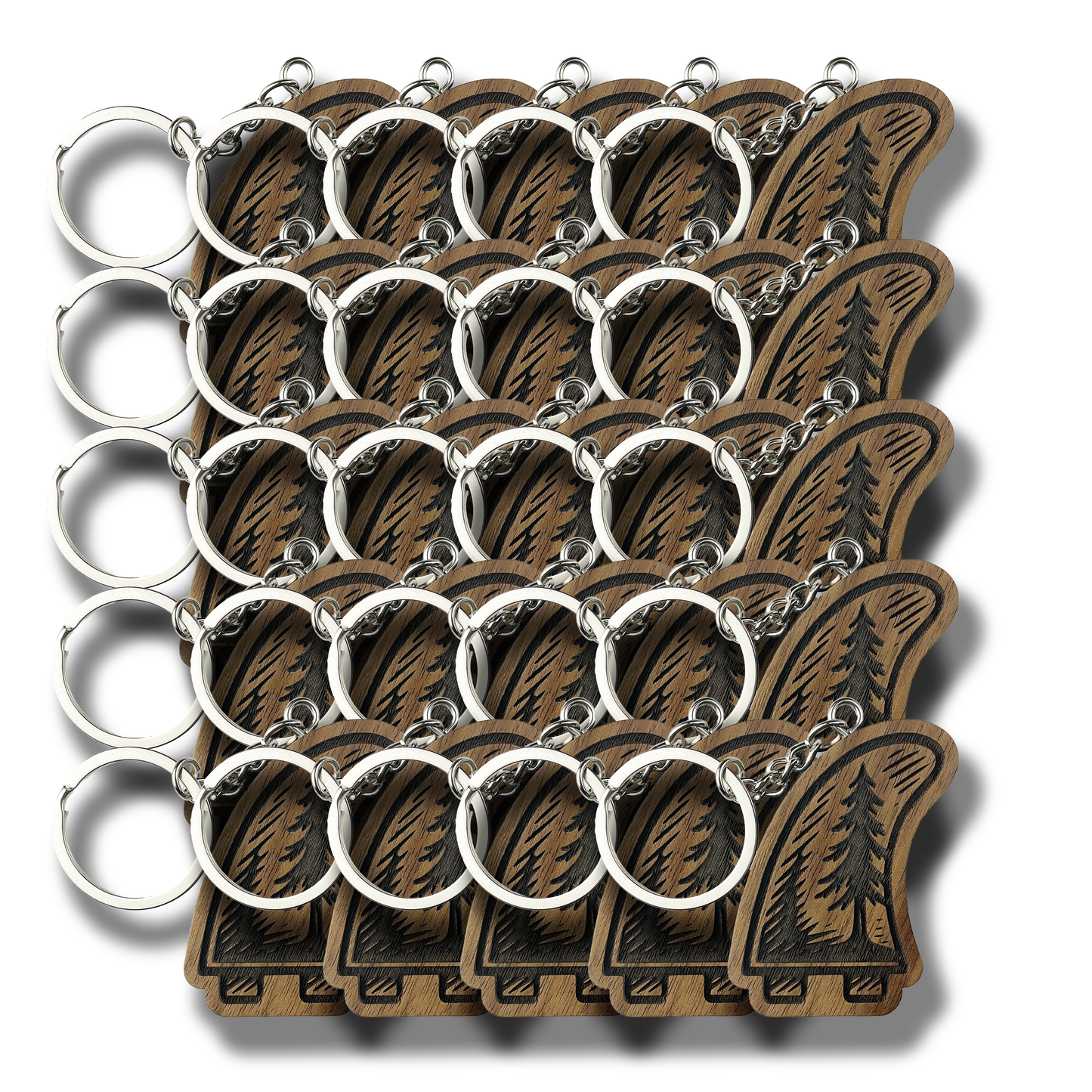 Surf Fin With Tree Keychain (WS)