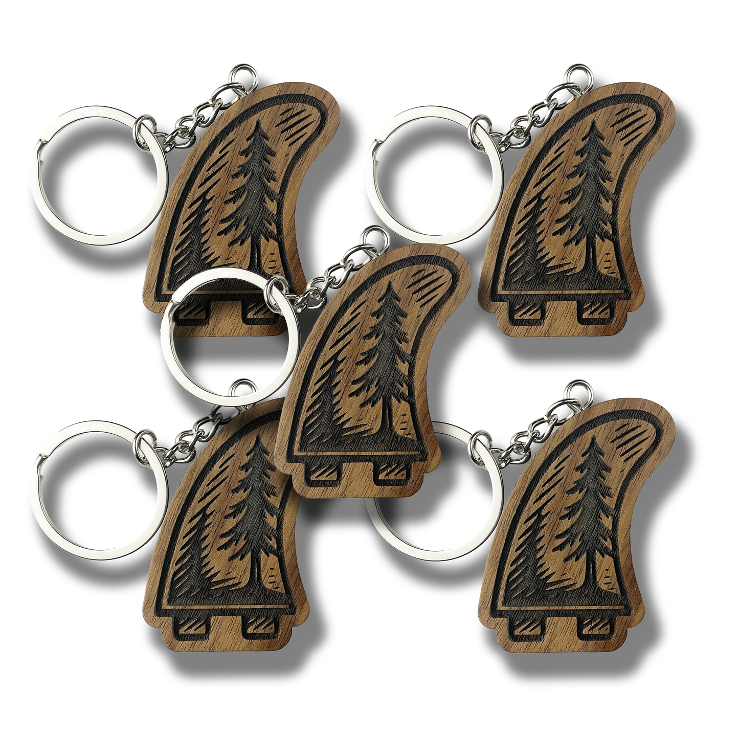 Surf Fin With Tree Keychain (WS)