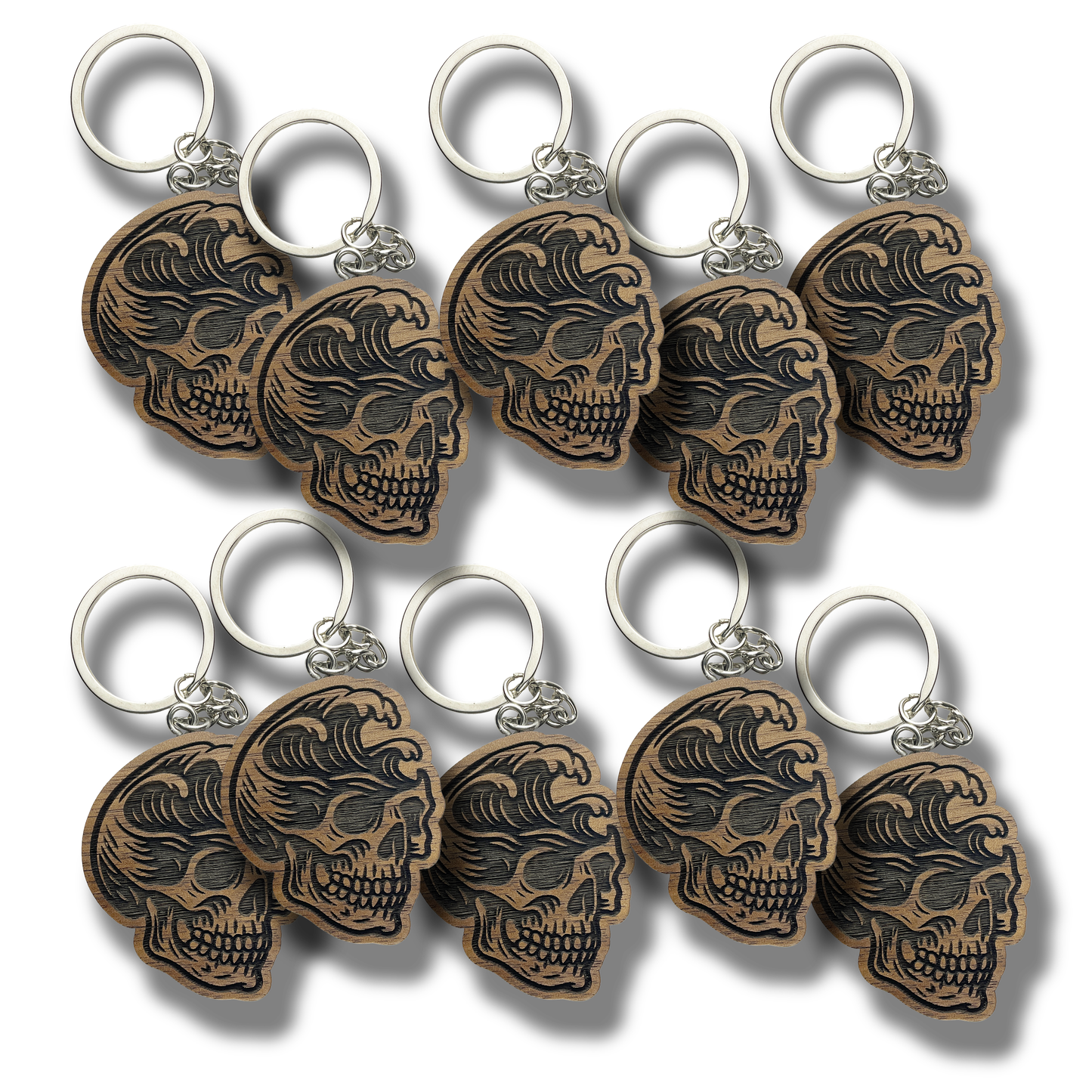 Skull With Wave Keychain (WS)