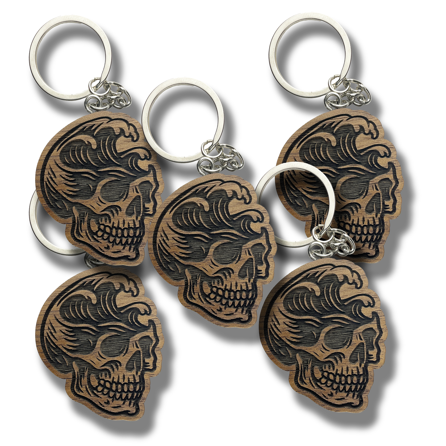 Skull With Wave Keychain (WS)