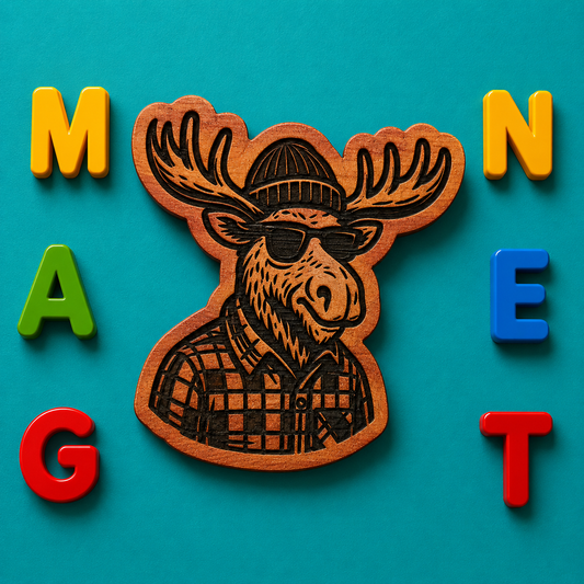 Hipster Moose Magnet