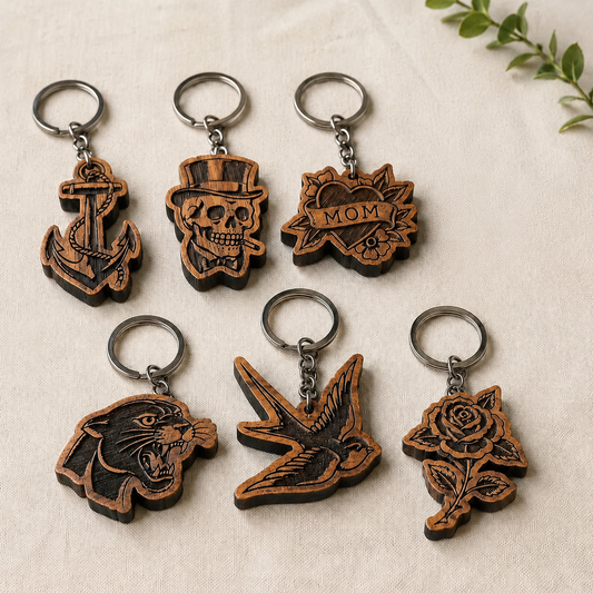 Tattoo Flash Keychain Set of 6