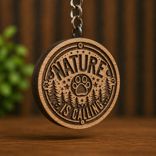 Nature Is Calling Keychain