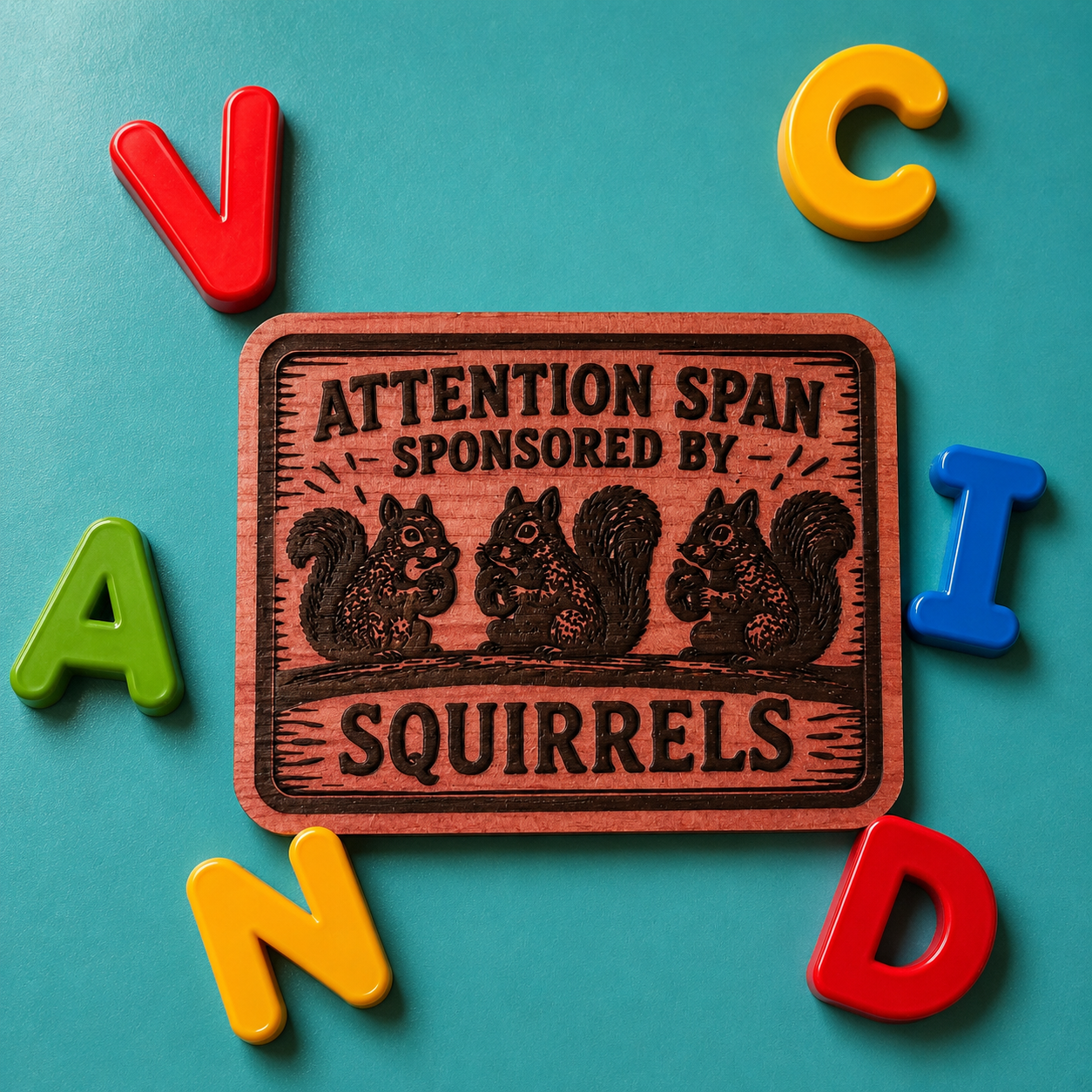 Attention Span sponsored by squirrels Magnet