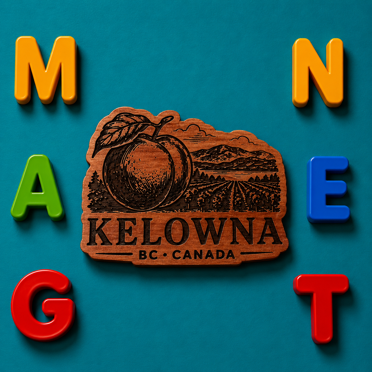 Kelowna Peach Fridge Magnet