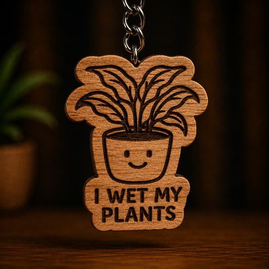 I Wet My Plants Keychain