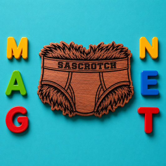 Sascrotch Bigfoot undies Fridge Magnet