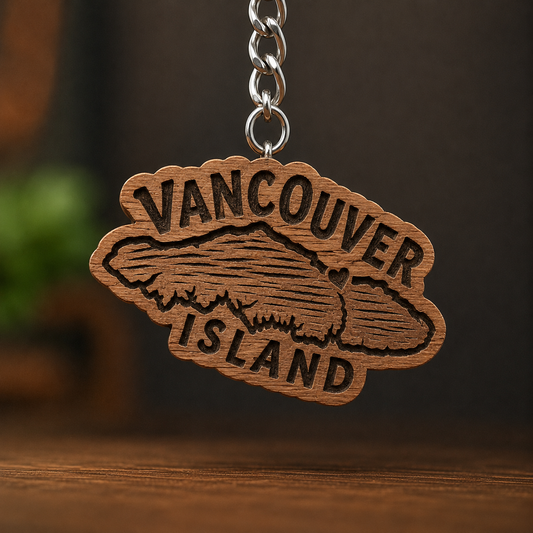 Vancouver Island Qualicum Heart Keychain