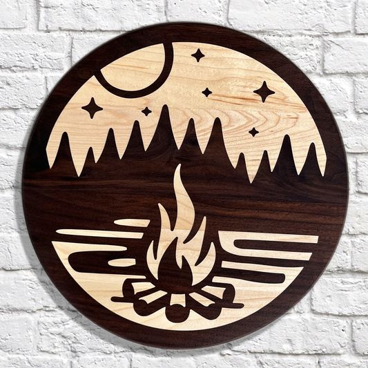 Porthole Series - Campfire Charcuterie Board – Nature-Inspired Walnut Serving Board