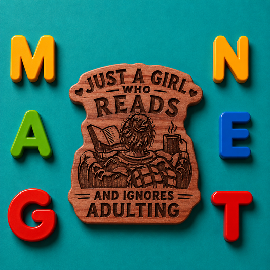 Just a Girl who reads Fridge Magnet