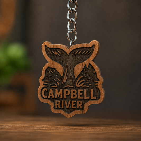 Campbell River Whale Tail Keychain