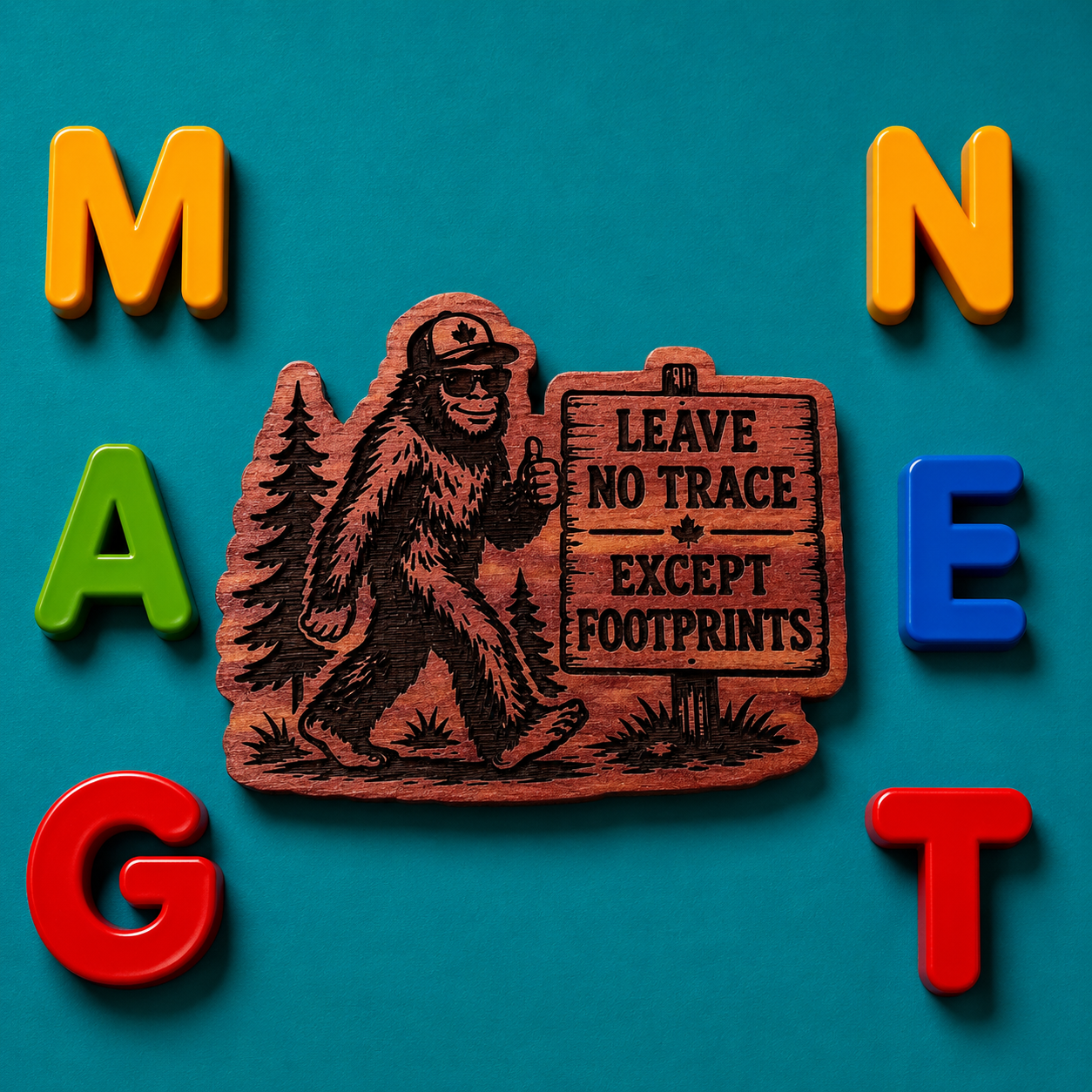 Leave No Trace Bigfoot Fridge Magnet