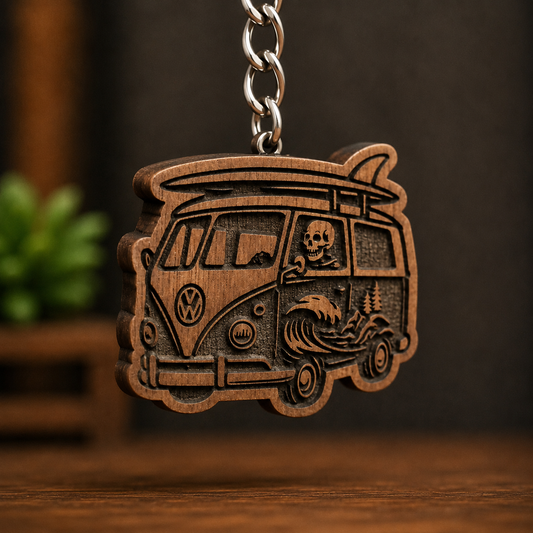 Surfer Van Keychain