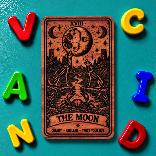 The Moon Tarot Card Magnet | Witchy Metaphysical Gift | Aromatic Red Cedar