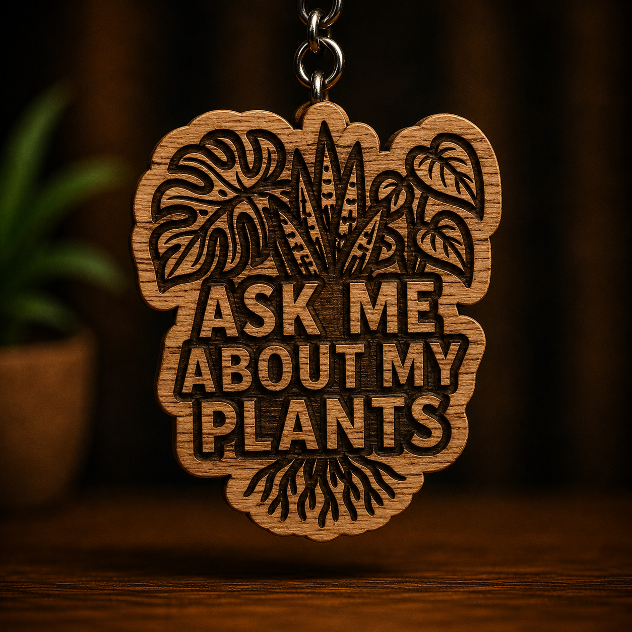 Ask Me About My Plants Keychain