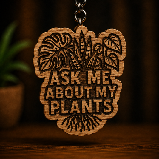 Ask Me About My Plants Keychain