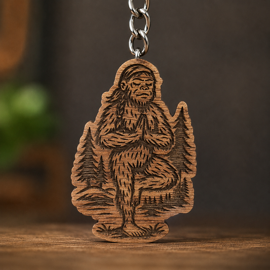 Sasquatch Yoga Keychain