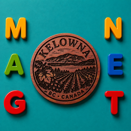 Kelowna Grapes and Vineyard Souvenir Fridge Magnet
