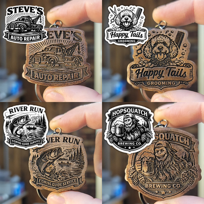 Premium Custom Walnut Keychains