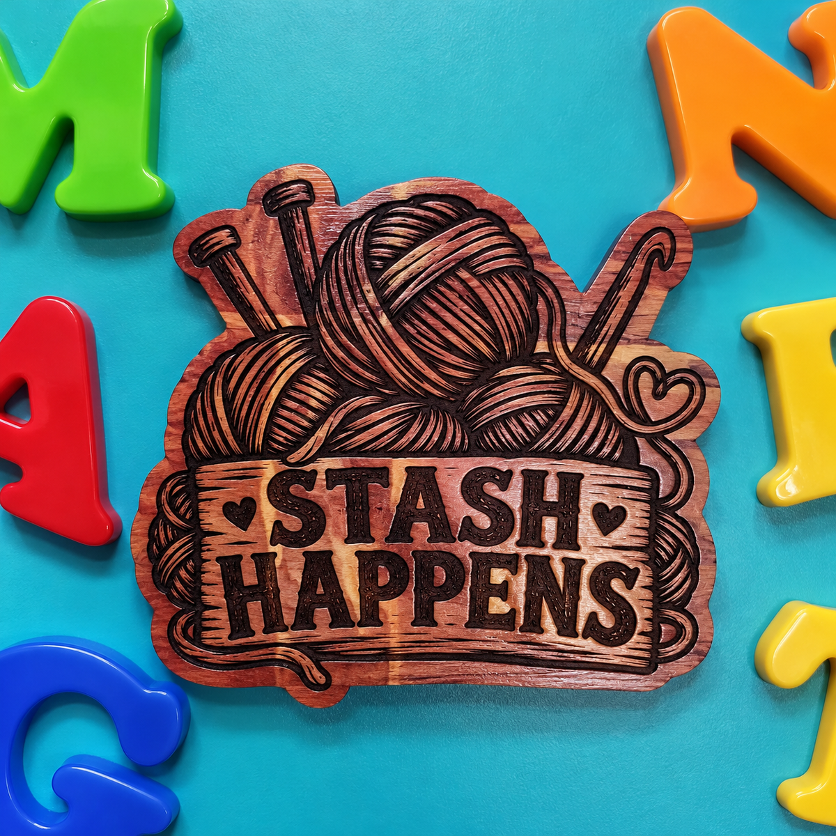 Stash Happens Magnet | Funny Yarn Lover Gift | Aromatic Red Cedar
