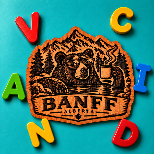 Banff Bear Coffee Red Cedar Fridge Magnet