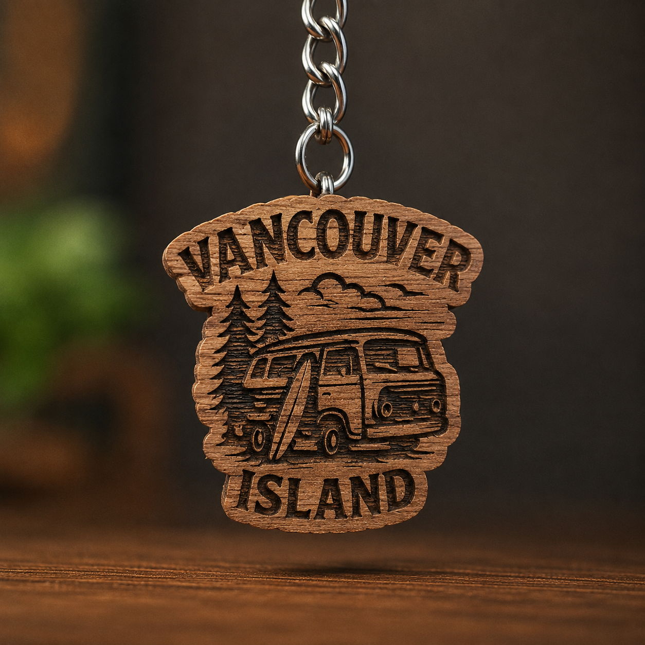 Vancouver Island Surfer Van Keychain