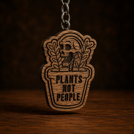 Plants Not People Keychain