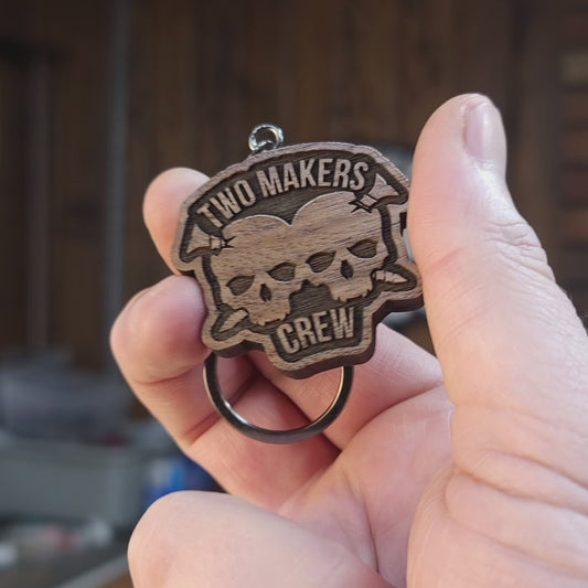 Custom Solid Walnut Keychain