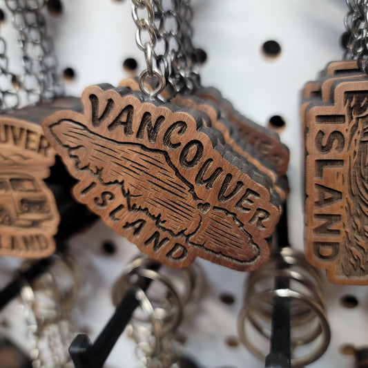 Vancouver Island Qualicum Heart Keychain