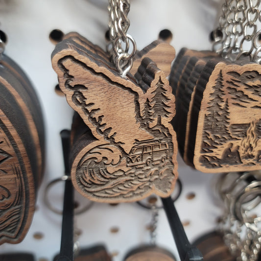 Van Isle Surf Van Keychain