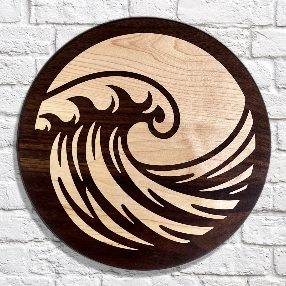 Wave Charcuterie Board - Nautical Walnut & Maple Art Piece