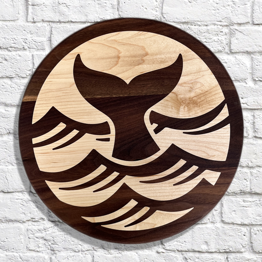 Porthole Series - Whale Tail Charcuterie Board – Nature-Inspired Walnut Serving Board