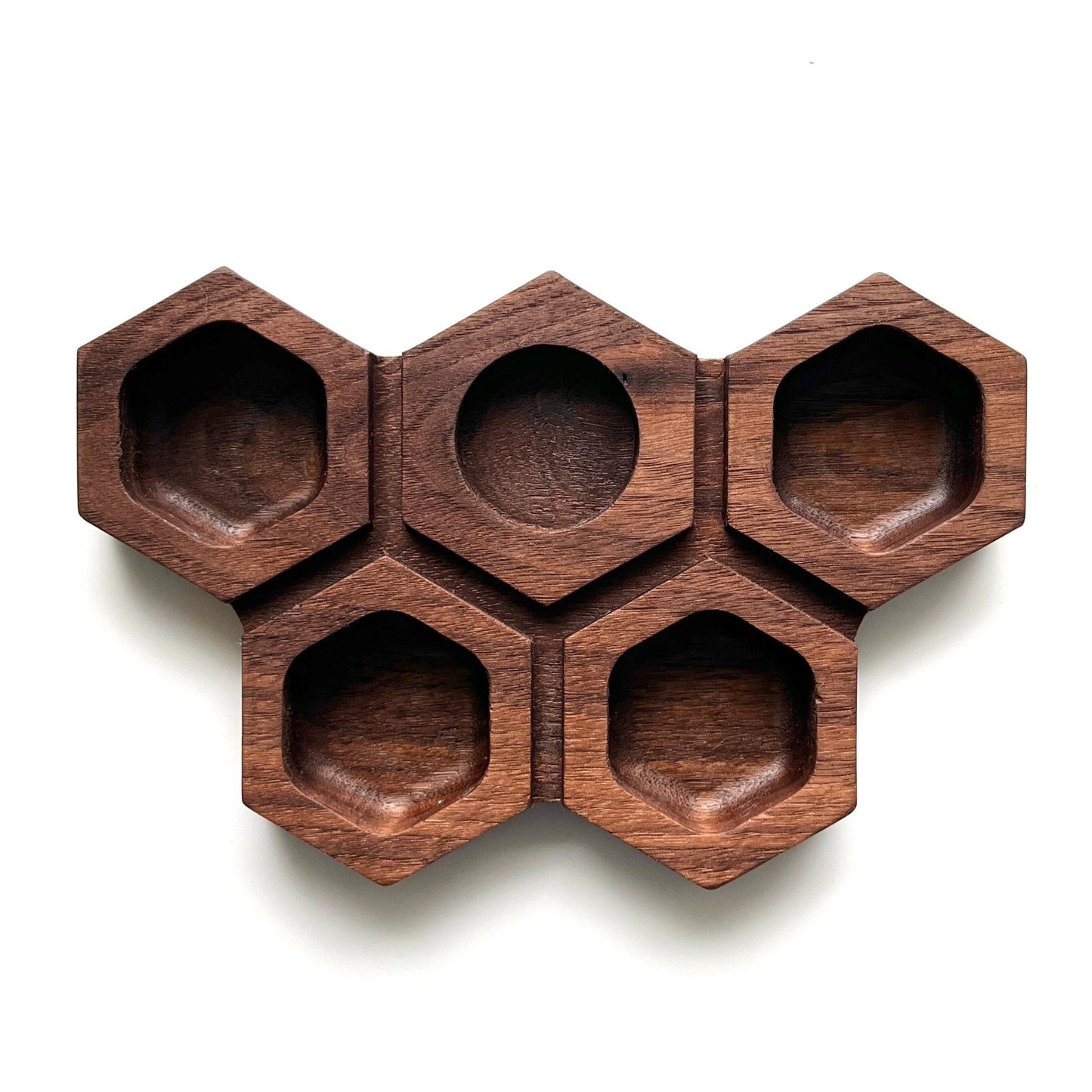 Walnut Honeycomb Accessory Organizer