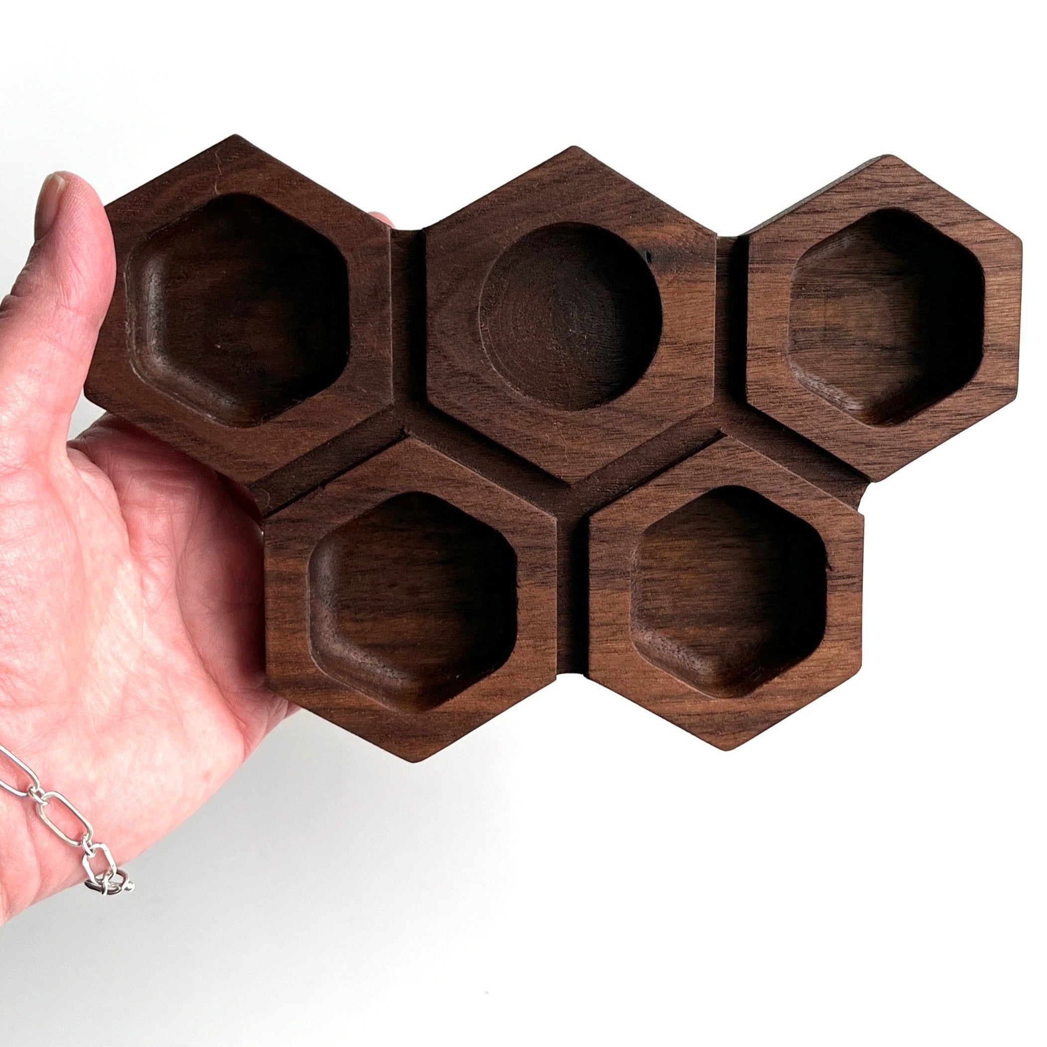 Walnut Honeycomb Accessory Organizer TWO MAKERS CREW