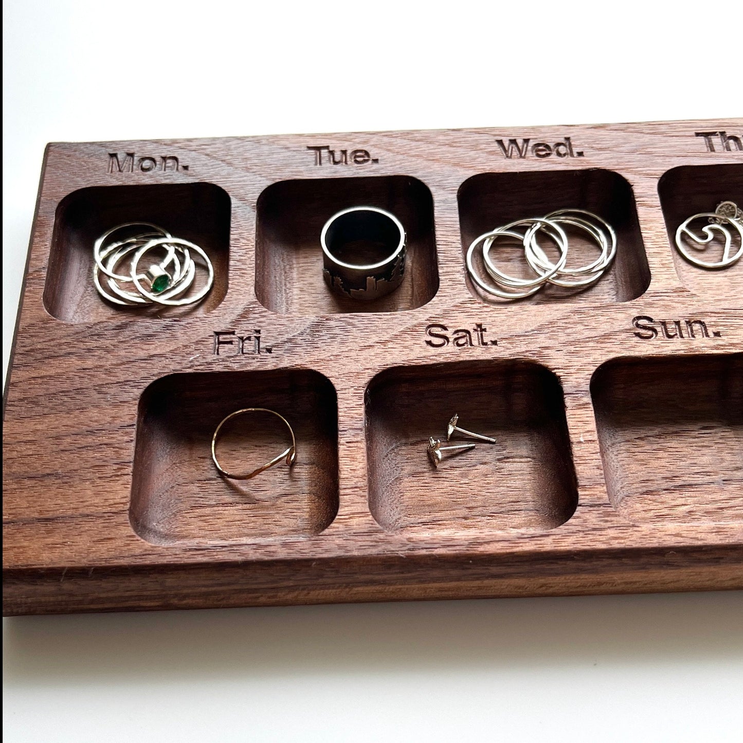 Days of the week Engraved Catch All Ring Tray